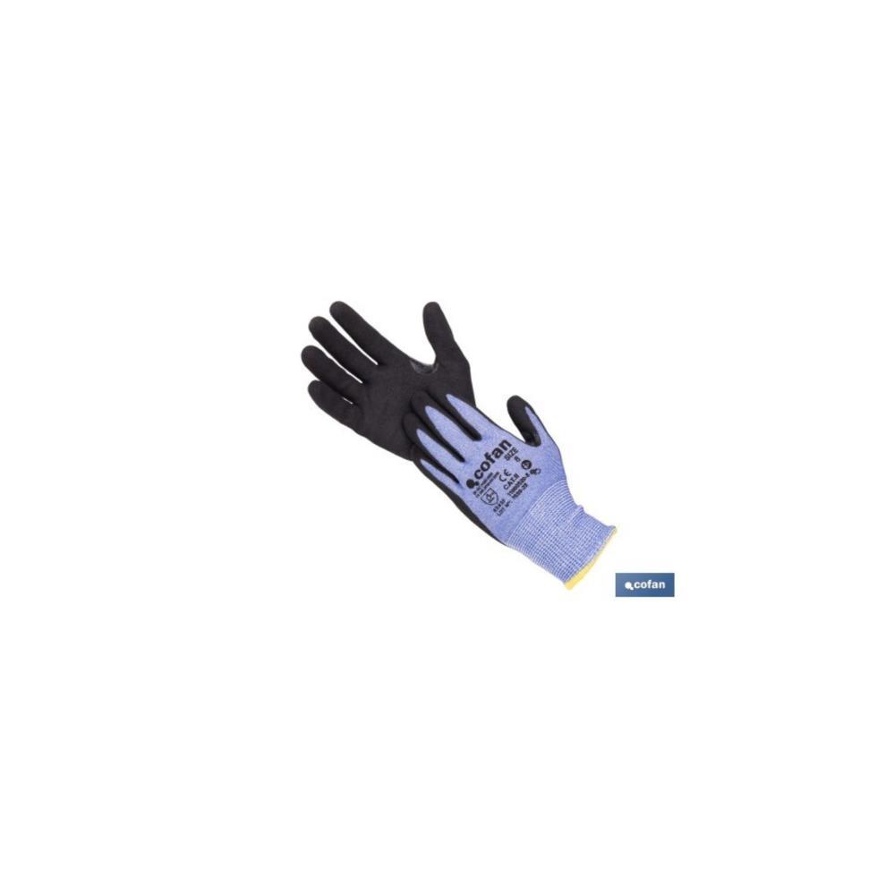 Luvas p/mecanicos anti-corte impregnada  nitrilo nº10 Cofan