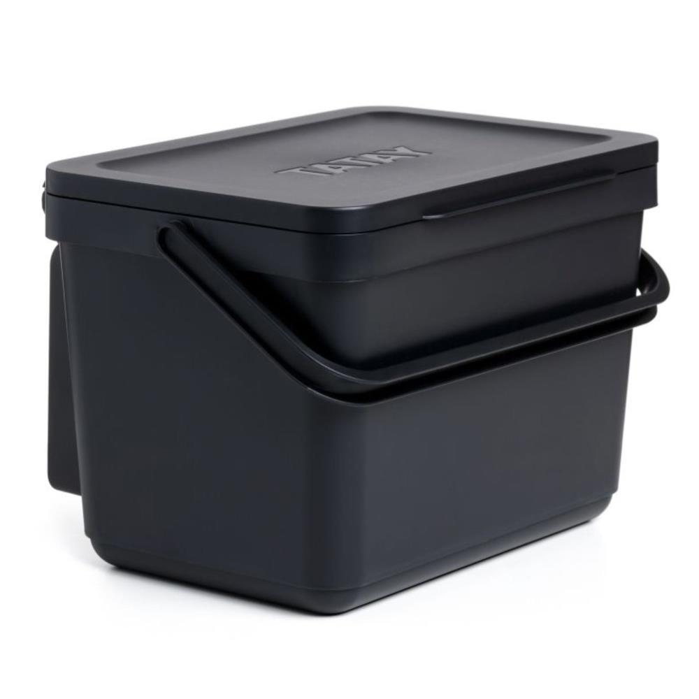 BALDE DO LIXO 6L COM SUPORTE PRETO