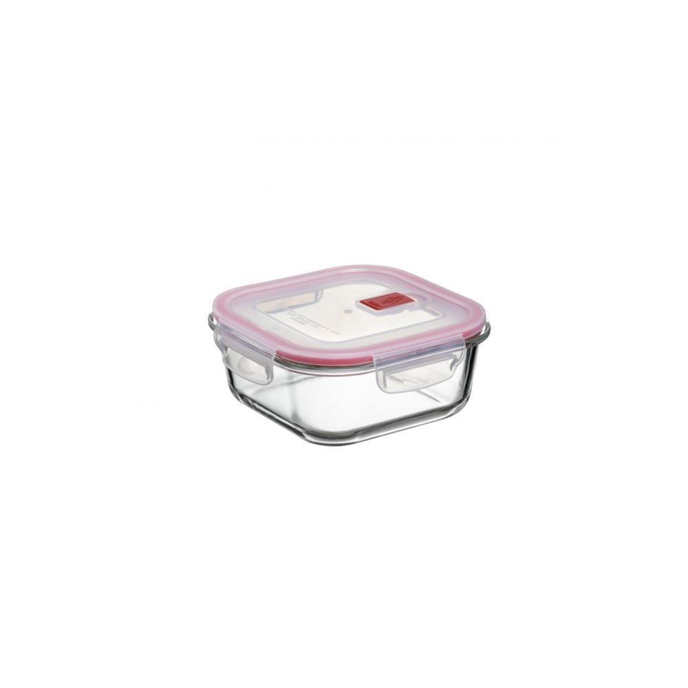 CAIXA HERM. QUAD. COO&EAT VIDRO 0.8L VERMELHO