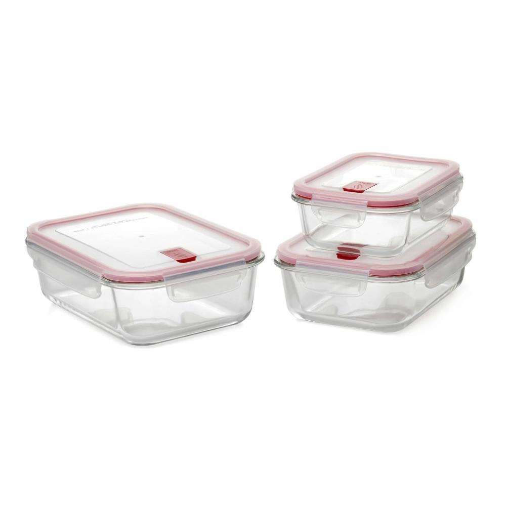 Set 3 hermeticos COOK & EAT cristal 1.5lt-1.lt-064 Tatay