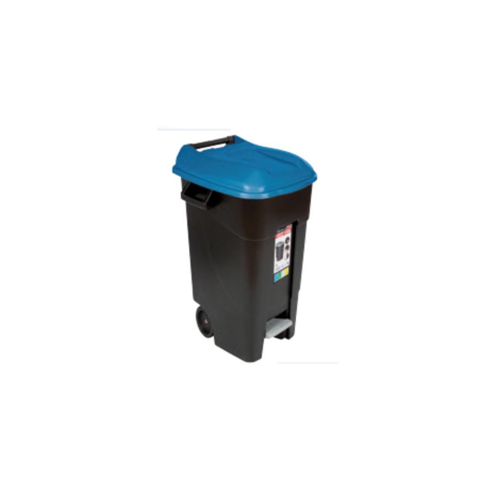 BALDE DO LIXO C/TAMPA AMAR. C/RODAS E PEDAL 120 L