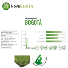 Rl. relva artificiaL Bogota 2x5mt 30mm