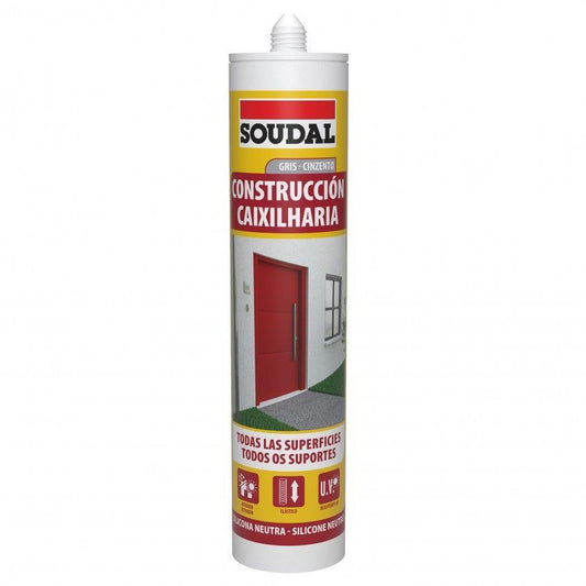 SILICONE CONSTRUÇÃO CINZA RAL 7016 - 290ml SOUDAL