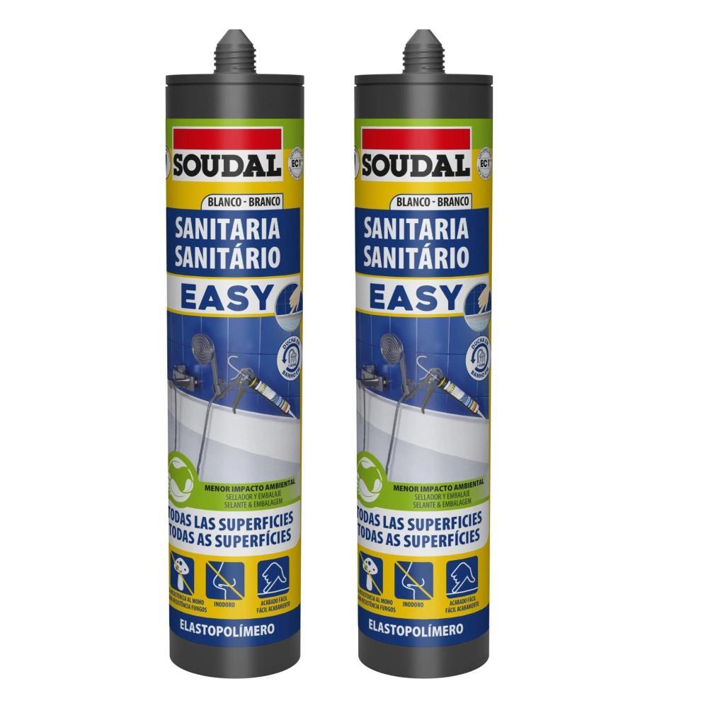 2x280ml Silicone sanitario easy branco Soudal