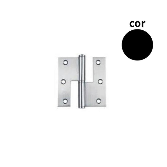 Dobradiça lisa 1/2 balanço 205x31/2 dta inox black APC