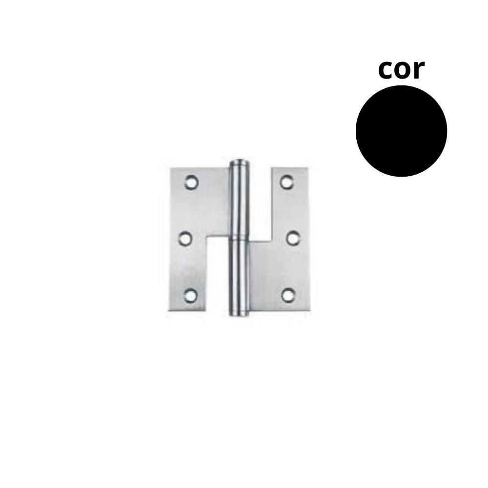 Dobradiça lisa 1/2 balanço 205x31/2 esq inox black APC