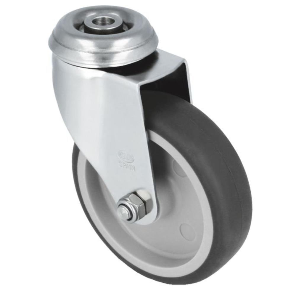 RODA 2561-100X27 BORR. PRETA INOX 18/8 AMIG