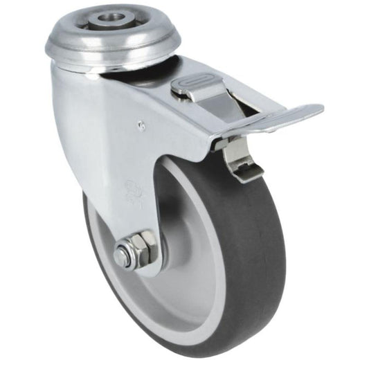 RODA GIRAT. 2561-100X27 BORR. PRETA INOX 18/8 AMIG