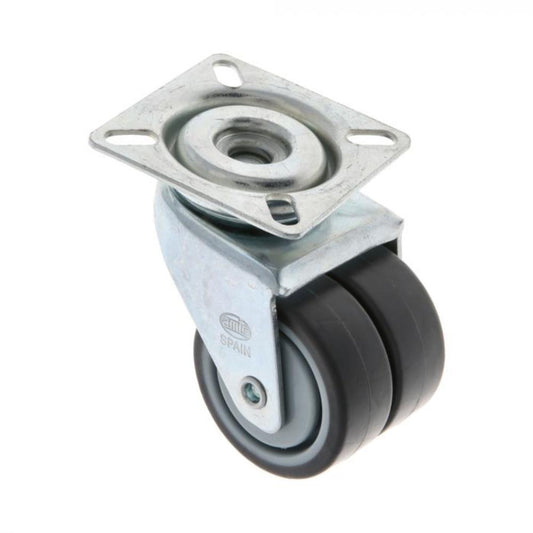 RODA DUPLA C/PLACA 2514-50 BORR. CINZ. AMIG