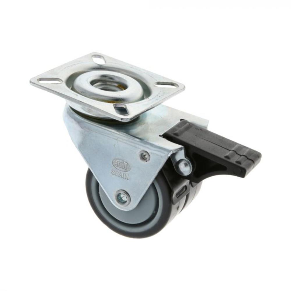 RODA DUPLA C/PLACA C/T 2514-50 BORR. CINZ. AMIG