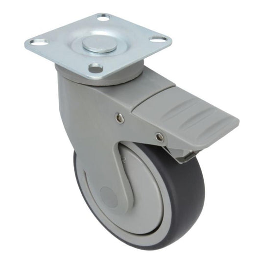 Roda c/travão 2535-100 borracha cinzento Amig