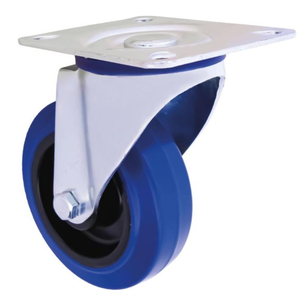 Roda c/placa girat. 2700 - 100x32 azul Amig