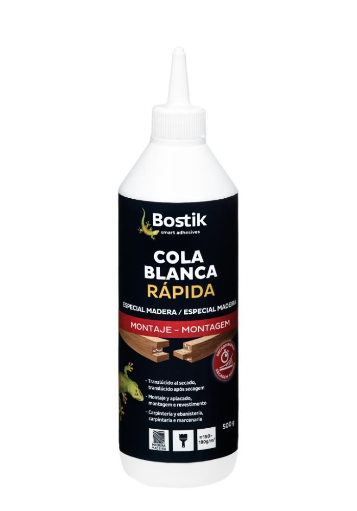 500G BOSTIK COLA BRANCA MADEIRA D2 RÁPIDA