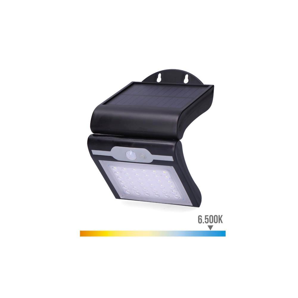 Aplique solar c/sensor preto 2W EDM