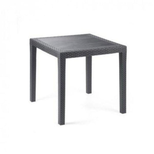Mesa resina imitação rattan antracite 80x80x72