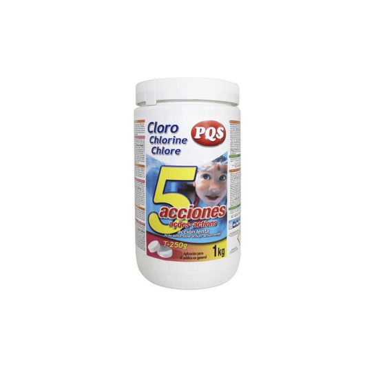 Cloro 5 acções T-250 ind. 1kg PQS