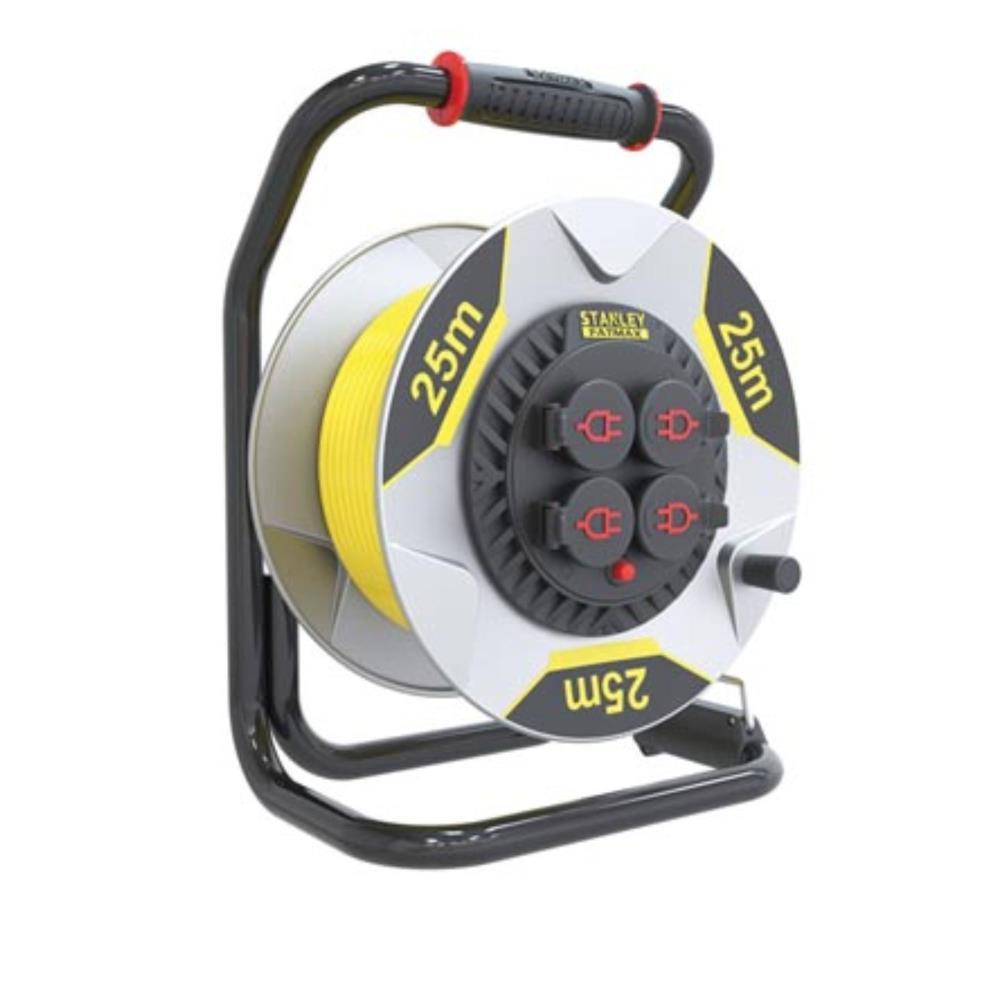 Enrolador plt alto impacto 4 tomadas 25mt x1.5 /ip44 Stanley