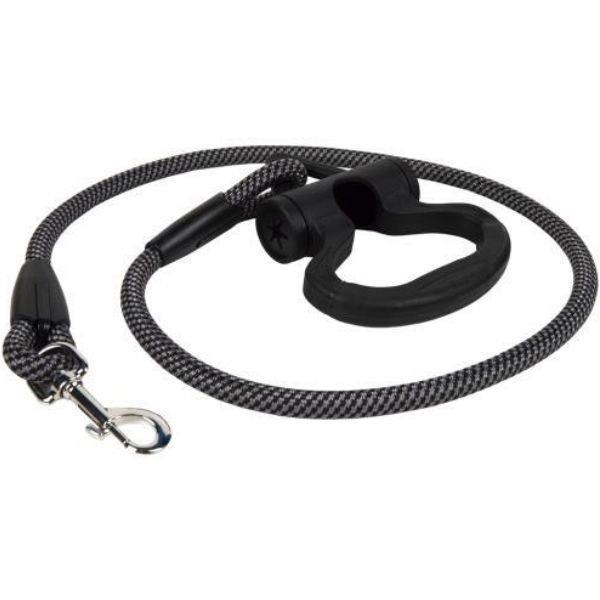 Trela de corda nylon com dipensador de bolsas preto Cofan