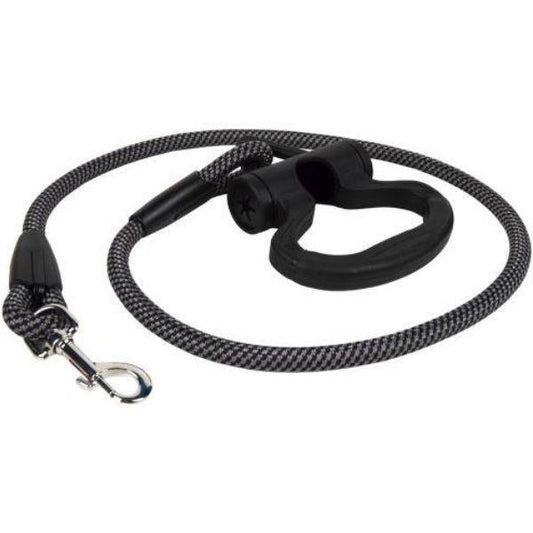 Trela de corda nylon com dipensador de bolsas preto Cofan