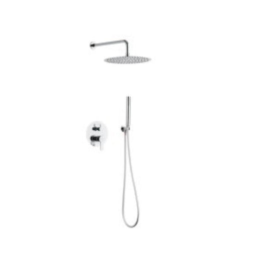 Conjunto de duche embutir design redondo cromado Cofan