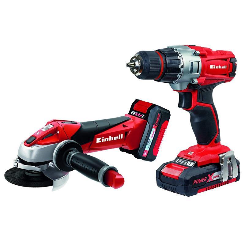 CONJ. EINHELL POWER X CHANGE TE-TK 18 Li TE-CD 18 + TE-AG 18