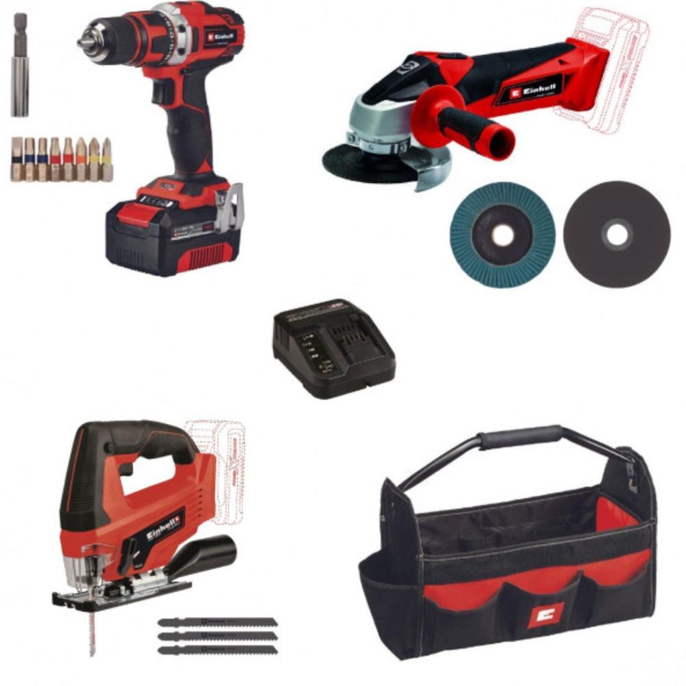 Kit TE-TK 18/3 LI KIT Aparaf. + rebarb. +tico-tico Einhell