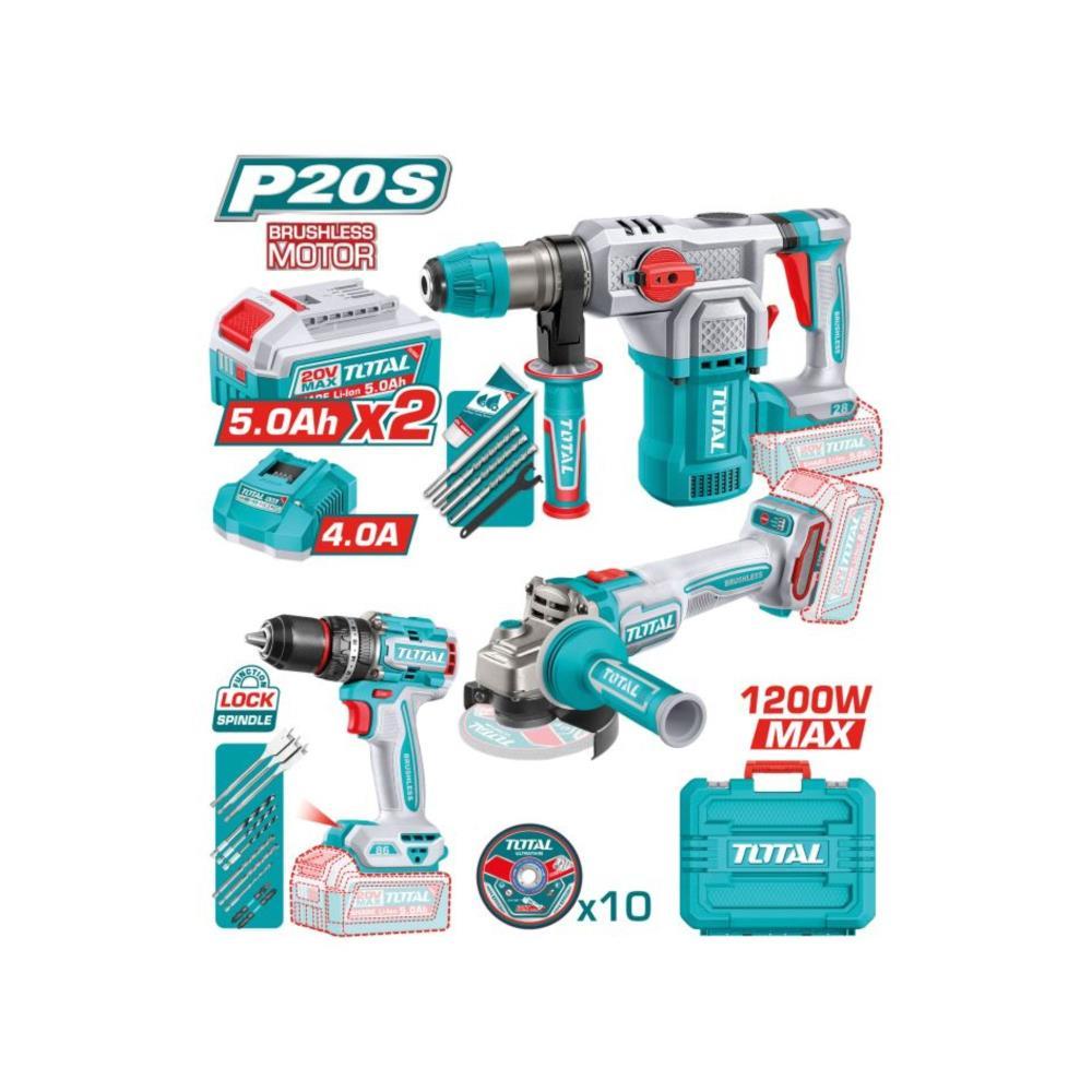 Combo aparaf/mart/rebarb/ a bateria TOSLI251195E 20V Total