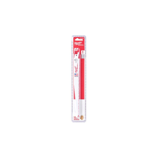 Lamina serra sabre demol. mad. c/pregos 230x5T 5ps Milwaukee