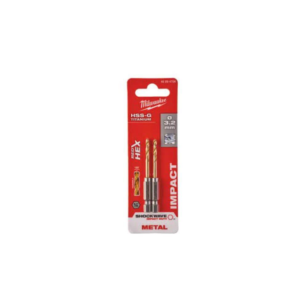 Brocas Shockwave HSS-G tin 3 2mm - 2unid. Milwaukee