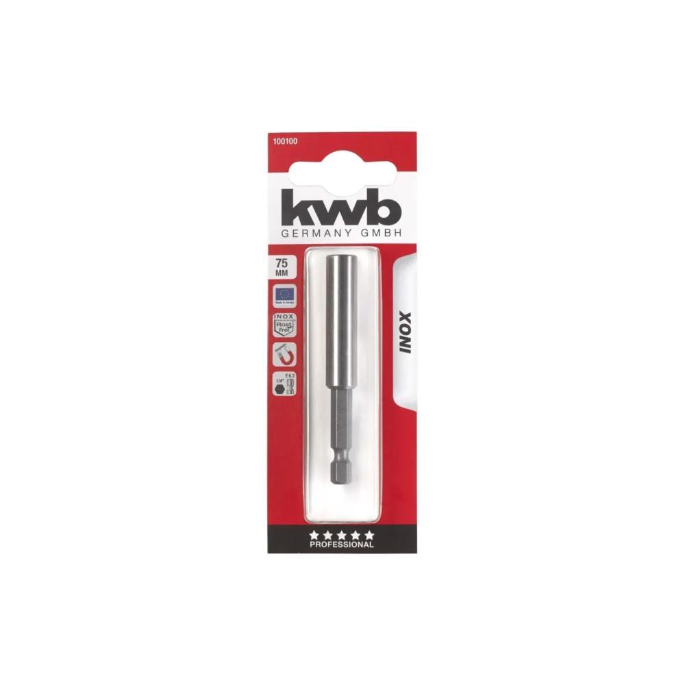 PORTA-BITS INOX 1/4"X75MM KWB