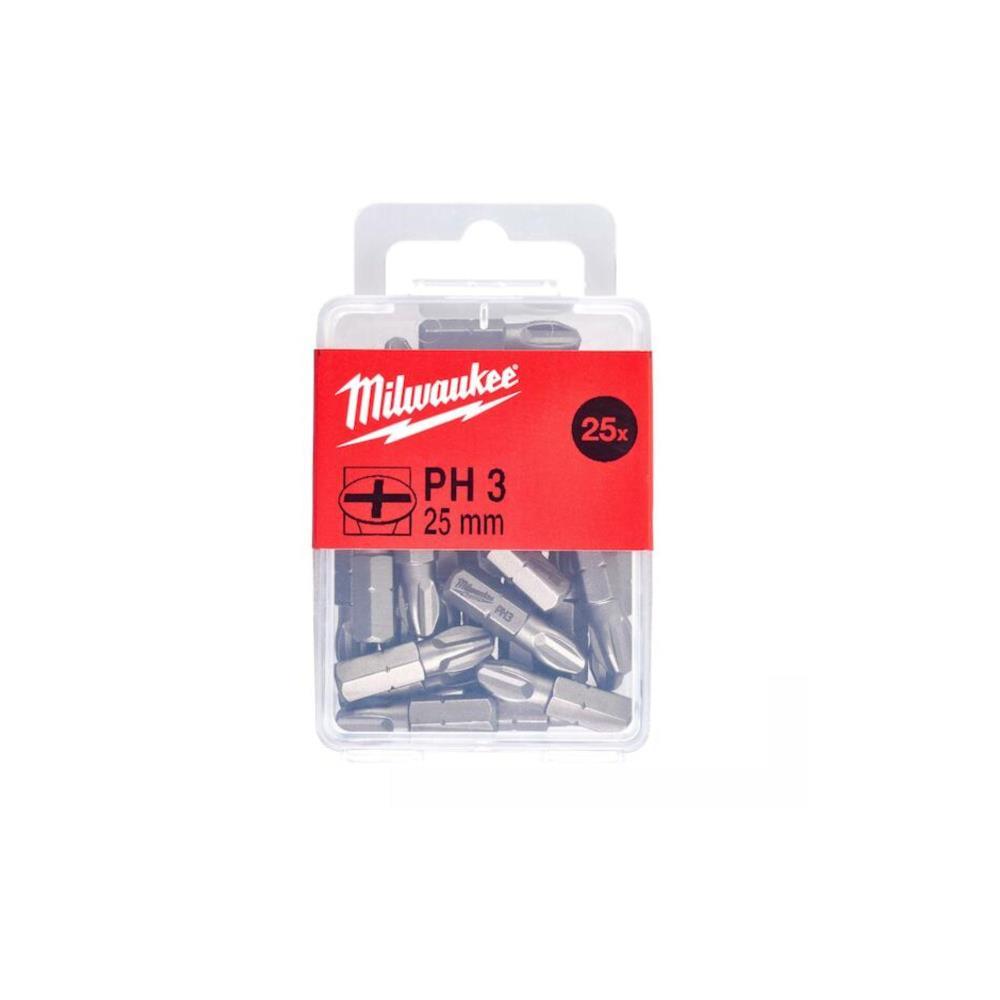 25 Pontas de aparaf. PH3 X 25mm Milwaukee