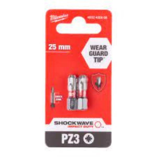 PONTAS P/APARAFUSAR SHOCKWAVE PZ3 25MM MILWAUKEE