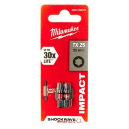 PONTAS P/APARAFUSADORA SHOCKWAVE HEX 2,5X25MM MILWAUKEE