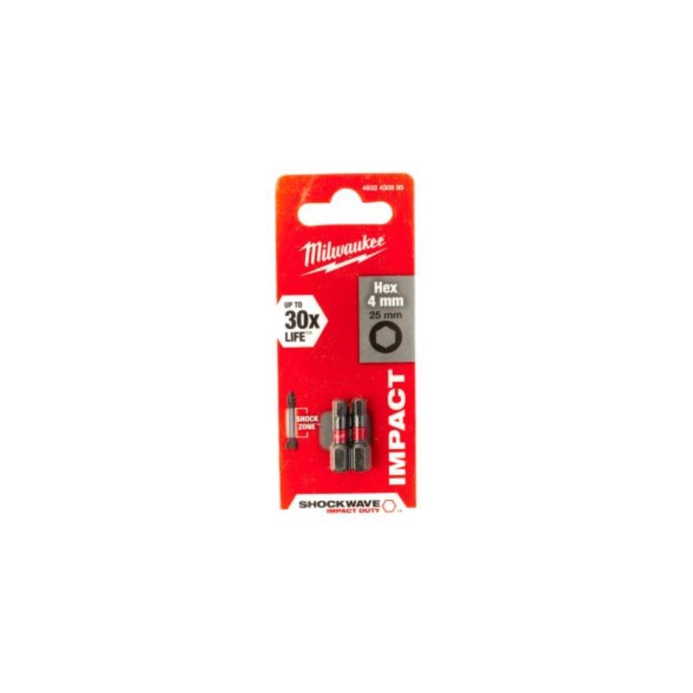 PONTAS P/APARAFUSADORA SHOCKWAVE HEX4 25MM MILWAUKEE
