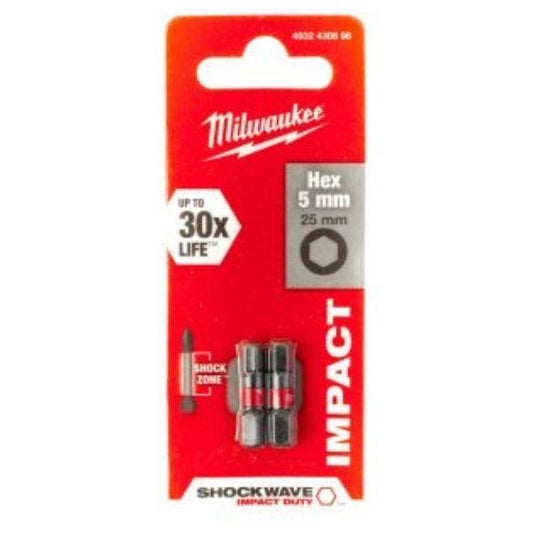 PONTAS P/APARAFUSADORA SHOCKWAVE HEX5 25MM MILWAUKEE