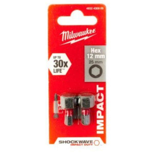 PONTAS P/APARAFUSADORA SHOCKWAVE HEX 12X25MM MILWAUKEE