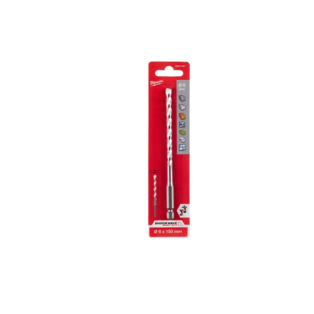 Brocas hex. multimaterial 1/4"-8mm x 120mm Milwaukee