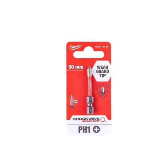 Ponta PH1X50mm Shockwave Milwaukee
