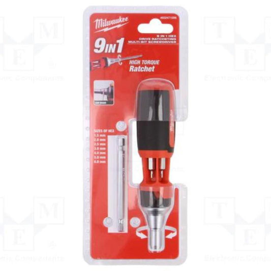 Chave de roquete + bits 9 em 1 Milwaukee