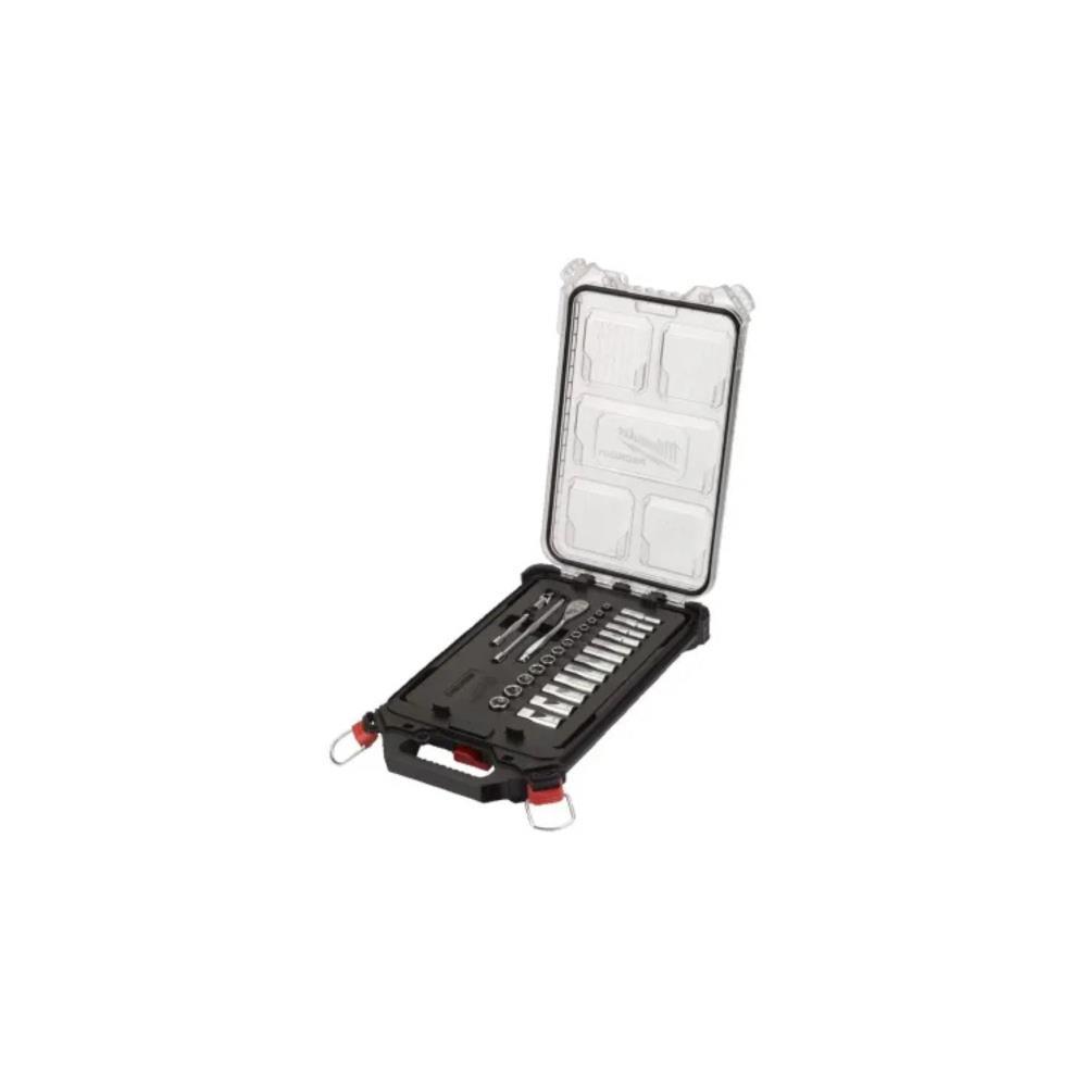Kit 28 pcs Chave de roquete + chaves caixa 1/4" Milwaukee