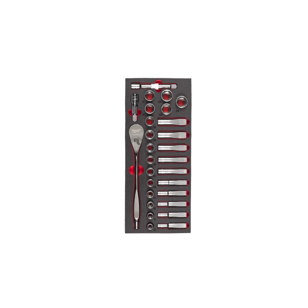 1/3 Espuma 28pcs de roquete e chave de cx 1/2 Milwaukee