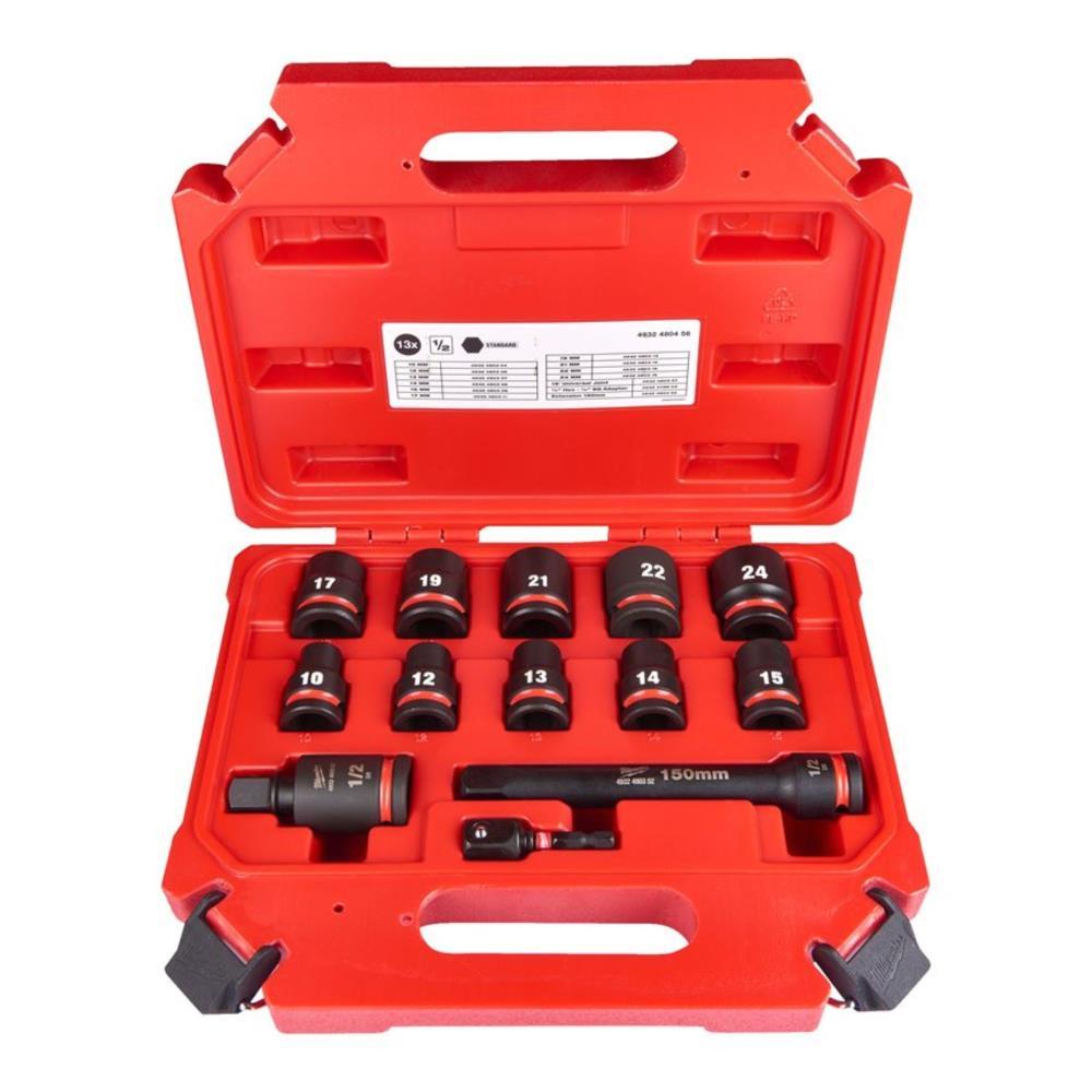 Estojo de 13 chaves de cx curtas Shockwave de 1/2" Milwaukee