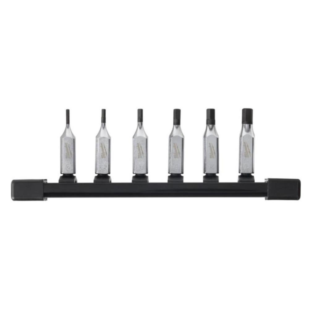 Conjunto de 6 bits hexagonais 3/8 metrica Milwaukee