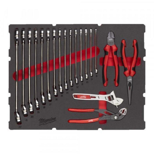 Conjunto de chaves e alicates Max Bite inserção de espuma Milwaukee