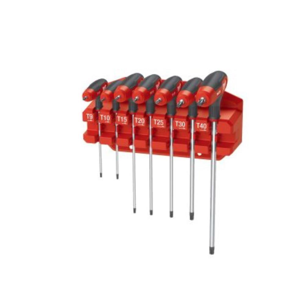 CJ chaves torx c/punho ergonomico 7pcs +suporte Milwaukee