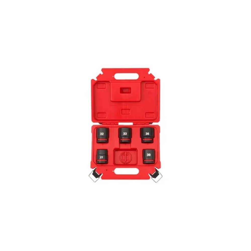Conjunto de 5 chaves de caixa impacto 1" curtas Milwaukee