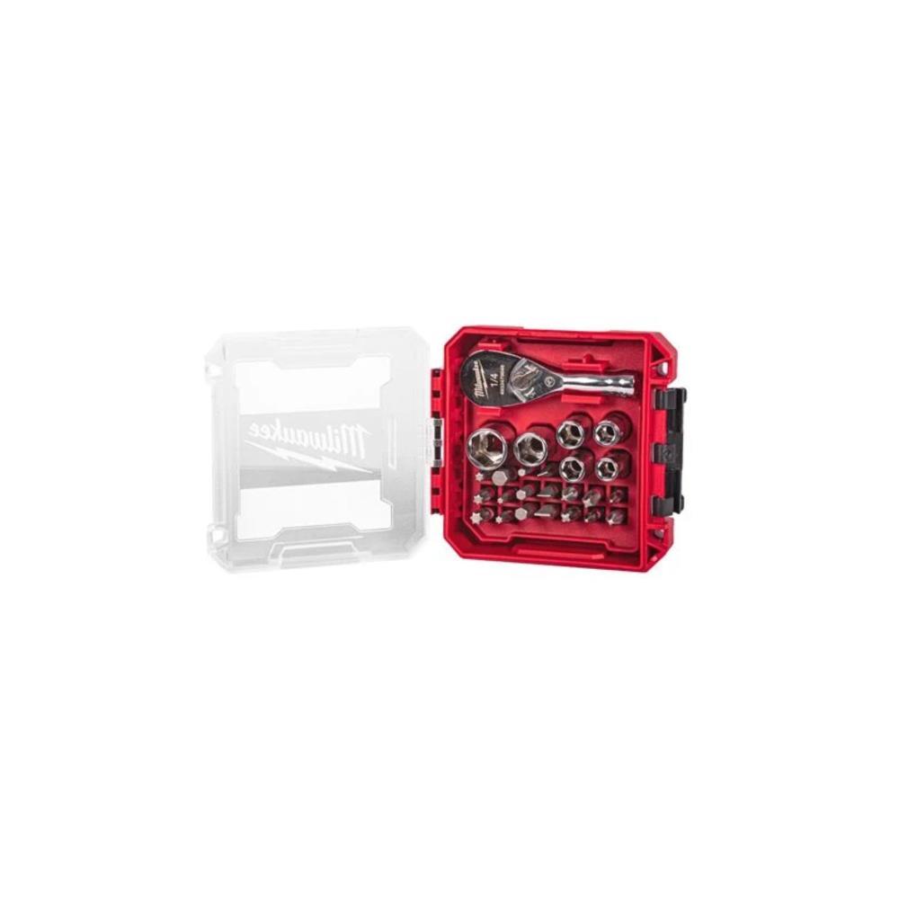 Conjunto de 25pcs de chaves de roquete 1/4 packout Milwaukee