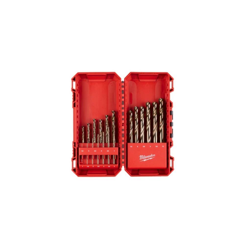 Estojo 19pcs p/metal HSS fresadas cobalto Milwaukee