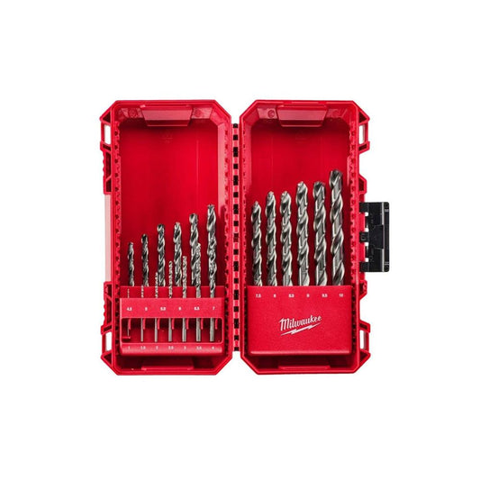 Jogo 19 brocas p/metal rectificada HSS din338 Milwaukee