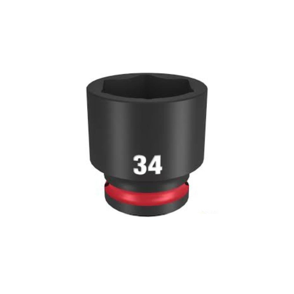 Chave de caixa impacto curta 1/2" - 34mm Shockwave Milwaukee